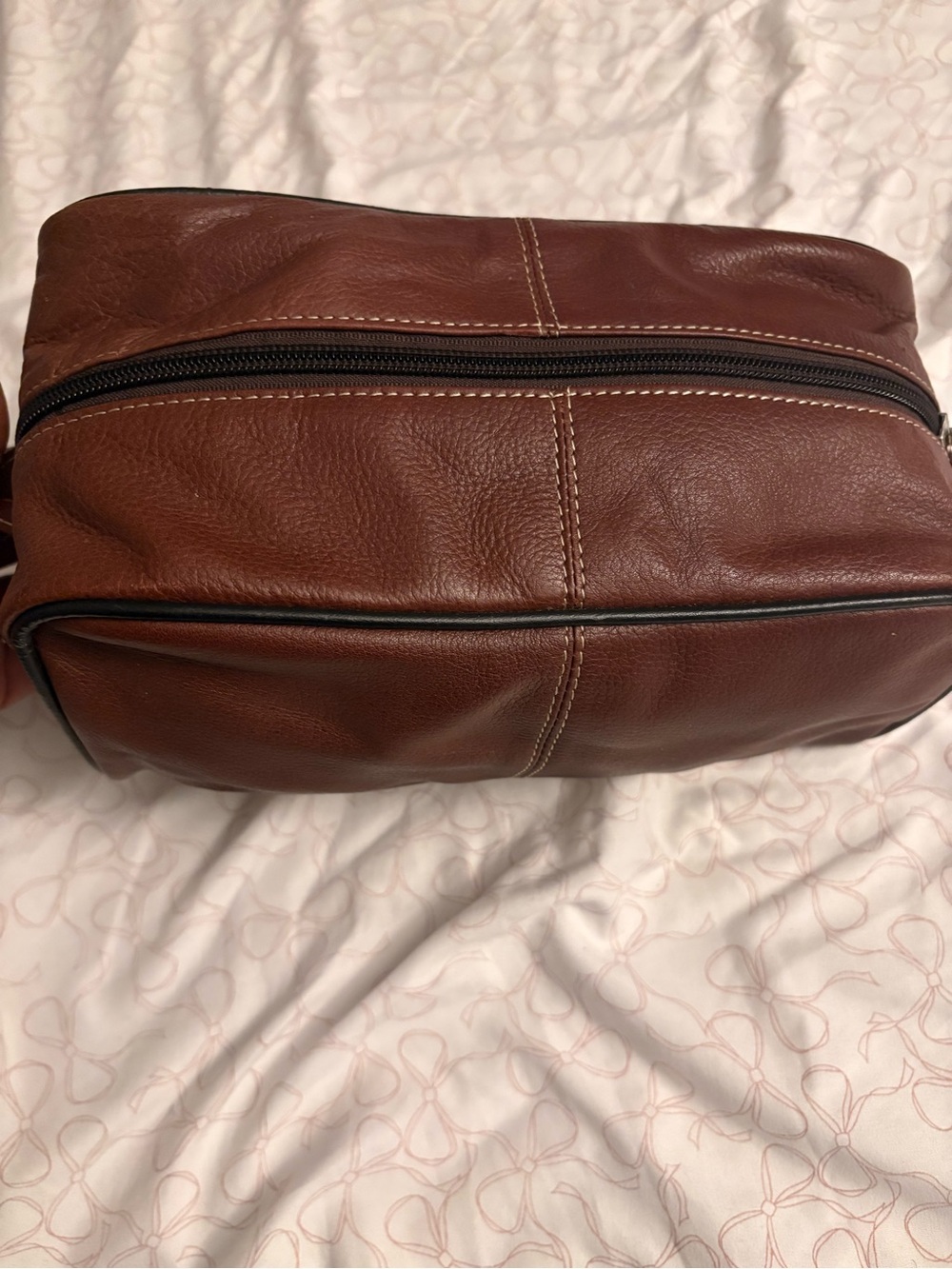 Brown Leather Men's Dopp Kit Toiletry Bag